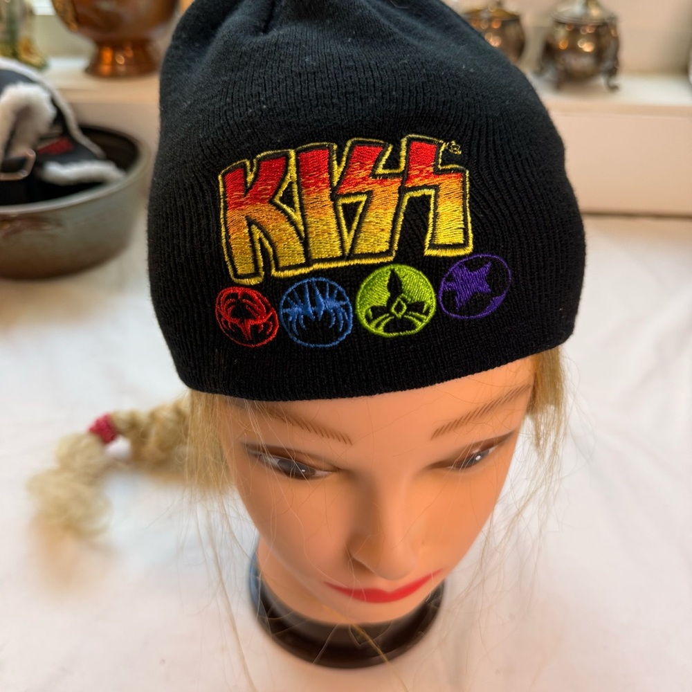 Kiss Black Beanie with Colorful Logo